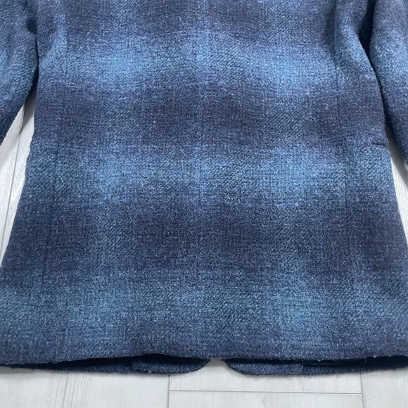 Eddie Bauer Women's Blue Plaid Two Butlton Wool Blazer Size M Vintage 90s - Picture 7 of 13